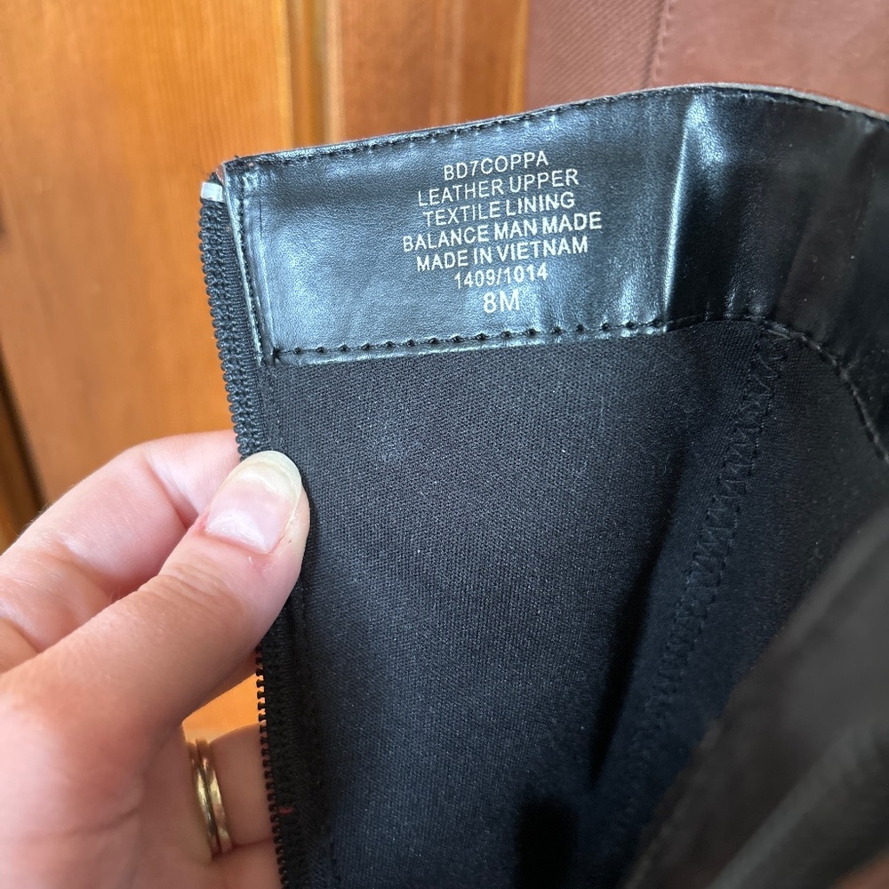 Bandolino Two-Tone Leather Riding Boots - Picture 5 of 6